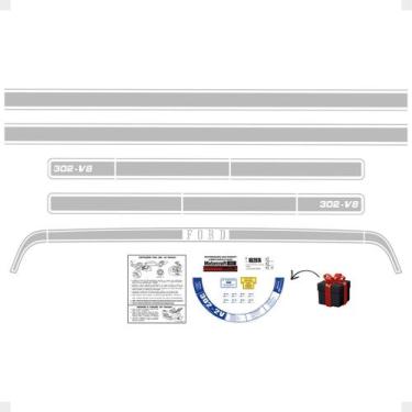 Imagem de Faixas Ford Maverick 302-V8 Fase 1 + Etiquetas Advertência - SPORTINOX