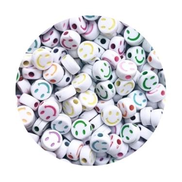 Imagem de Kit 200 Miçanga Smile 10mm ou Dado 8mm Entremeio Missanga Infantil Bijuteria Artesanato (Smile Bco 200)