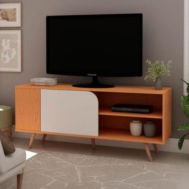 Imagem de Rack para TV Até 50 Polegadas Orlando 1 Porta Cinamomo/Off White Fosco