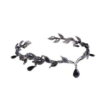 Imagem de Testeira tiara coroa enfeite noiva grinalda debutante elfo preta - GEN