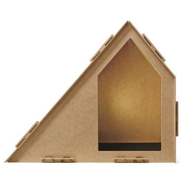 Imagem de Toca Gato Arranhador Pet Anti Estresse Rampa Casinha - PET3R, MDF-Pret