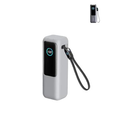 Imagem de Capa para laptop Anker Zolo Power Bank (25.000mAh 165W), protetor de silicone macio, portátil, resistente a arranhões, com cordão, cinza.