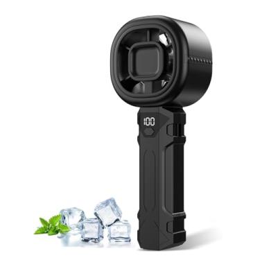 Imagem de Ventilador portátil, mini ventilador pessoal com visor digital, 3 velocidades de vento, bateria de 3000 mAh, recarregável por USB, ventilador portátil para maquiagem, casa, escritório, viagem, ao ar