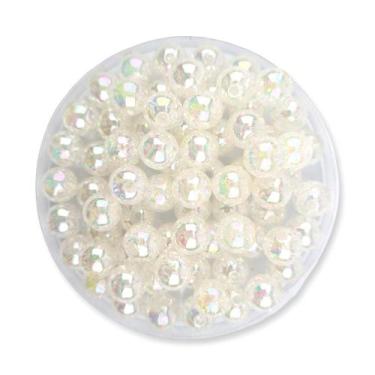 Imagem de Miçangas Boreais Foscas 30un Irisadas 10mm Com Miolo Colorida Unicórni