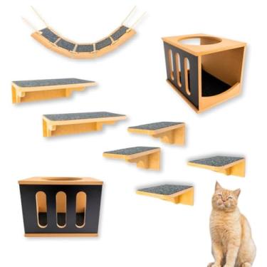 Imagem de Playground Gato 9 Peças - Frente Berço - Super Resistente Montado Premium (Preto)