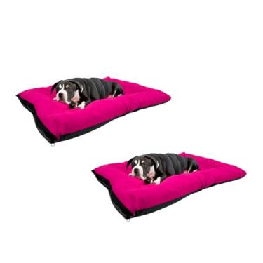 Imagem de 2x Camas Futon Grande Cochonete para Cachorros e Gatos com Ziper (Rosa)