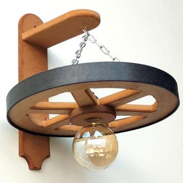 Imagem de Arandela Luminária Roda De Carroça 110/220v Kit 3 Peças - ECO.START