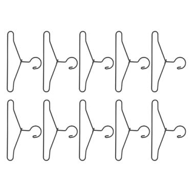 Imagem de 10pcs Miniature Doll Roupos Cabides de Metal de Metal Acessórios de Decoração de Armário de Desenhos Animados - Preto 65 Mm para Armazenamento de Guarda -roupa Elegante (65 mm)