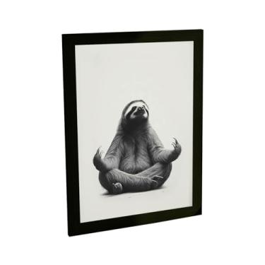 Imagem de Quadro Decorativo Engraçado Bicho Preguiça Meditando Poster Quarto Sala