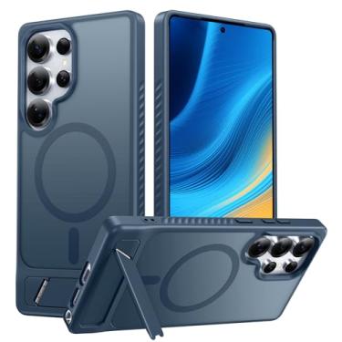 Imagem de FNTCASE Capa para Samsung Galaxy S25-Ultra: Capa de telefone magnética translúcida fosca com suporte de grau militar à prova de choque proteção contra quedas suporte capa fina robusta - 6,9 polegadas