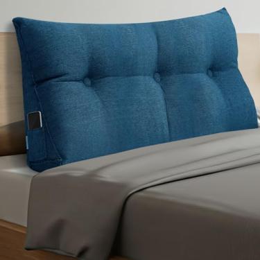 Imagem de Wenqik Almofada de cunha, cabeceira triangular, cama, leitura, encosto, suporte para as costas, travesseiro longo com capa removível para artigos de dormitório, presente de inauguração de casa