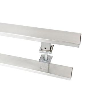 Imagem de Puxador de Porta Duplo Em Alumínio 40cm Modelo Flat Aluminum - DECORPL