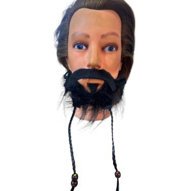 Imagem de Fantasia Barba Falsa Pelúcia trançada + Bigode preto Pirata