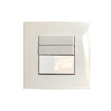 Imagem de Tecla Interruptor Triplo Paralelo Móvel Marmore Embutir 10a Branco Margirius