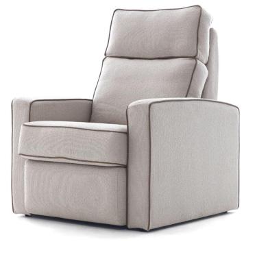 Imagem de Poltrona Reclinável Herval Mh-3808 Estrutura Madeira Maciça Estofada Cinza C Detalhes Marrom A