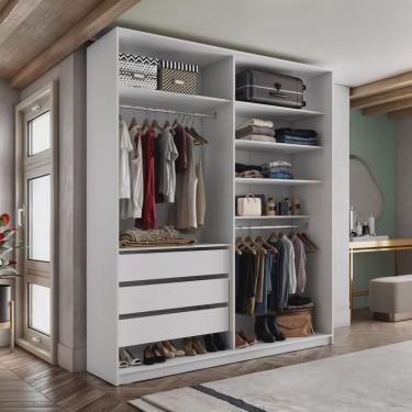 Imagem de Closet Solteiro 100% Mdf Bp 159,5cm 3 Gavetas Monreale