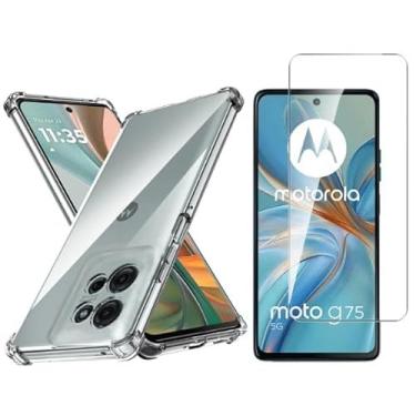 Imagem de Kit Capa Capinha Anti Impacto + Película de Vidro 3D Compatível com Motorola Moto G75