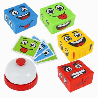 Imagem de Jogo Monta Cara Educativo Infantil com Cubos Coloridos e Campainha – Desenvolve Coordenação, Memória e Raciocínio Lógico – Brinquedo Interativo a partir de 3 anos (artbrink)