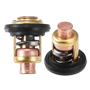 Imagem de X AUTOHAUX Kit de termostato marítimo de 2 peças com vedação para Mercury Marine V-6 135-150HP 175 HP 200 HP barco termostato composto água 143 graus com mola pesada anti-abrasão