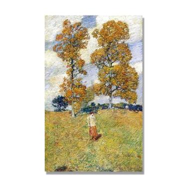 Imagem de Impressões em tela famosas, "The Two Hickory Trees", reprodução impressa em tela, reproduções de arte clássicas, decoração de parede moderna para sala de estar escritório. 50 x 80 cm - 19,6 x 31 pol