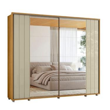 Imagem de Guarda-roupa Casal Dali 02 Portas com Espelho Cumaru/opala