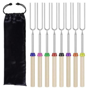 Imagem de Espetos Extensíveis Para Churrasco Em Aço Inoxidável LMETJMA 8 Peças P