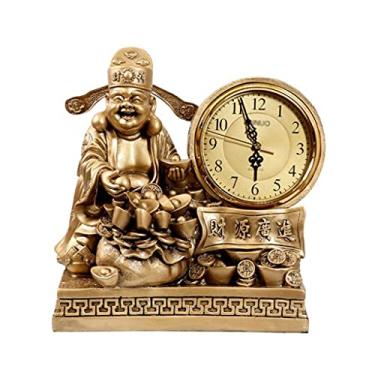 Imagem de Relógio de mesa vintage relógio de mesa estilo chinês relógio de mesa de latão doméstico relógio de mesa sala de estar quarto decoração de mesa ornamento da sorte relógio de mesa relógios de cornija