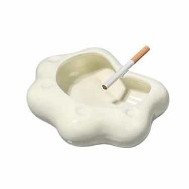 Imagem de Cinzeiro para mulher cinzeiros de mesa cinzeiro de mesa de cerâmica criativa moderno bonito prazer para fumar para uso doméstico escritório ornamentos (cor: branco, tamanho: S)