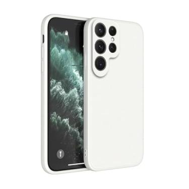 Imagem de Capa de telefone básica para Samsung Galaxy S22 S23 FE S24 Plus S 24 Ultra 5G Silicone líquido Capa clássica à prova de choque, branca, para S24 Ultra