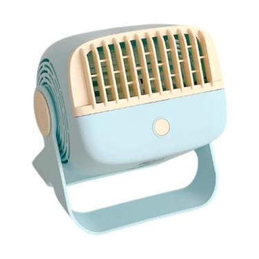 Imagem de Wswqop Ventilador de desktop ventilador de resfriamento fãs USB Fãs portátil quieto 5 modos ventiladores portáteis ajustáveis ​​para camping bedroom tenda, Azul