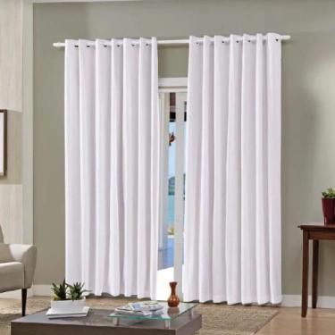 Imagem de Cortina Pratika Curta Blackout Branca Lisa Slim 2,00x1,60m Bella Janel