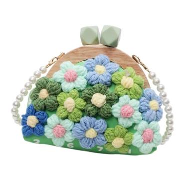 Imagem de Vaveren Bolsa crossbody bolsa carteira chique boho touty tote fofo saco de crochê de senhoras, Verde