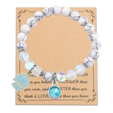 Imagem de FUSTMW Pulseiras de água-viva fofas presentes de água-viva para amantes de águas-vivas, acessórios de animais marinhos presentes de criaturas marinhas, Large, Metal, nagem