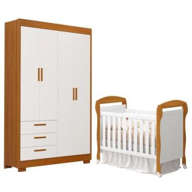Imagem de Jogo de Quarto Infantil Guarda Roupa Zaki e Berço Mini Cama Danny - Re