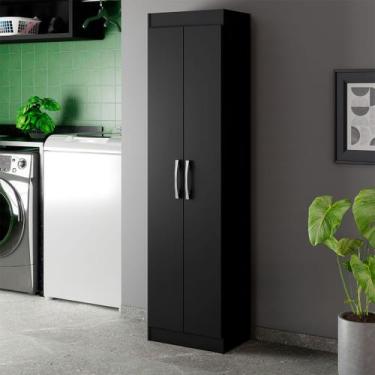 Imagem de Armário Multiuso Assis 2 Portas Multiuso 4 Prateleiras Preto - Pnr Móv