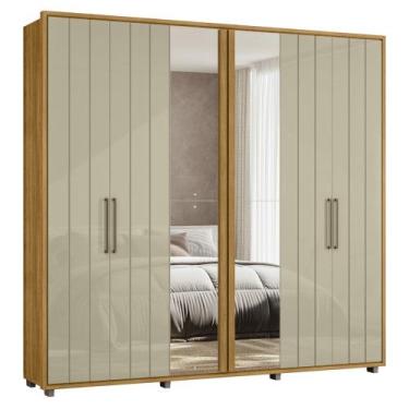Imagem de Guarda Roupa Casal 250cm Com Espelho Vibe Opala/Cumaru Z10 - Mpozenato