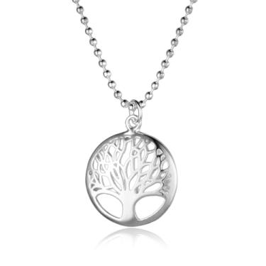 Imagem de LOMISS CORRENTE PRATA 925 BOLINHA COM PINGENTE ARVORE DA VIDA COLARS FEMININOS