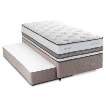 Imagem de Cama Box Herval Solteiro Spettácolo, 69x96x203 cm, Molas Ensacadas, Colchão Auxiliar