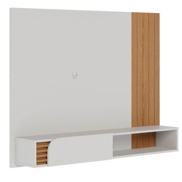 Imagem de Painel Para Tv 55 Pol Com Bancada Madrid C05 Off White Matte-freijó - Mpozenato