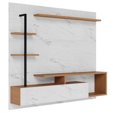 Imagem de Painel Para Tv 58 Pol Com Bancada Goiás C05 Calacatta-freijó-branco Neve - Mpozenato