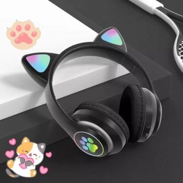 Imagem de Fone De Ouvido Bluetooth Orelhas De Gato Com Led Headphone - CAT EAR, 
