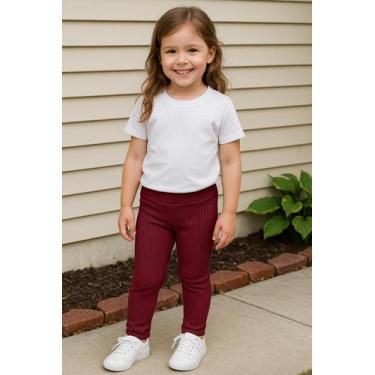 Imagem de Calça Legging Infantil Canelada Menina 1 ao 4 bebê - VDM Modas, Vinho,