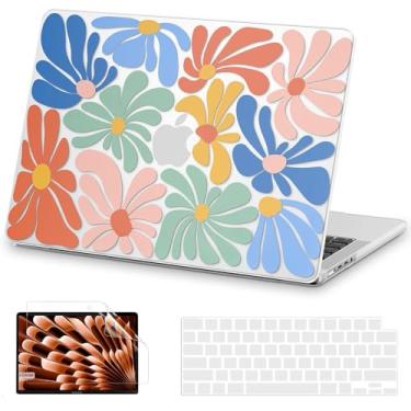 Imagem de AKIT Capa compatível com MacBook Pro de 16 polegadas 2025 2024-2021 M4 M3 M2 M1 Pro Max A3403 A3186 A2991 A2780 A2485, capa rígida de padrão exclusivo para laptop + protetor de tela + capa de teclado