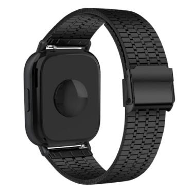 Imagem de Pulseira de Aço Inoxidável para Redmi Watch 3 Active, acessórios de relógio inteligente, cinto de substituição (black)