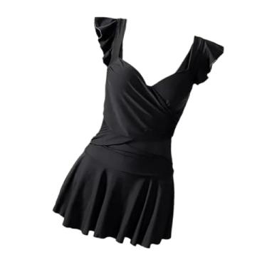 Imagem de APLVFFZH Maiô feminino com saia, roupa de banho, moda praia para piscina, férias, praia, festa, spa, Xl