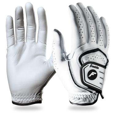 Imagem de Franklin Sports Luva de golfe – Luvas de golfe profissionais – Luva de golfe de couro premium – Aderência máxima – Branca – Luva de mão direita – Adulto XXG