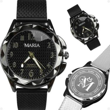 Imagem de Relogio Analogico Feminino Aço Inox Elegância Premium Preto Qualidade Premium Presente...