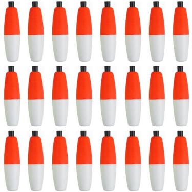 Imagem de VATEICO Peg Floats Bobbers de pesca para peixe-gato, flutuador de espuma, plataforma de pompano, rolhas de pesca, boia para pesca em água doce e salgada (vermelho e branco, 7,6 cm-24 peças)