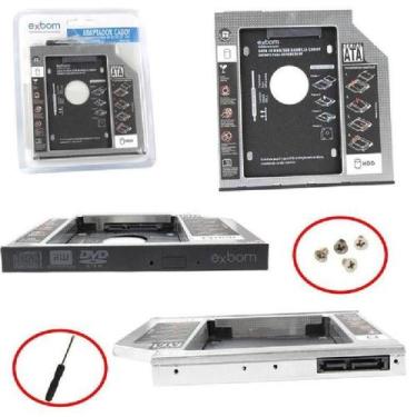 Imagem de Case De Hd Exbom Suporte Caddy Hdd Para Note Via Baia Dvd 12,7Mm Hdca-
