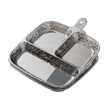 Imagem de WeiLaiKeQi 2 peças pratos divididos bandejas reutilizáveis ​​multiuso para acompanhamentos utensílios de mesa para cozinha preparação de refeições de frutas, Cinza
